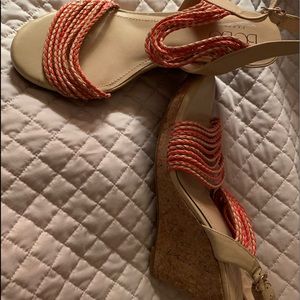 BCBG Cork Wedge Heels in size 10B